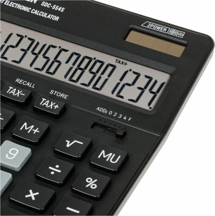 Produktbild Eleven Calculator SDC554S calculator black tabletop 14 places dual power supply (Netzbetrieb)