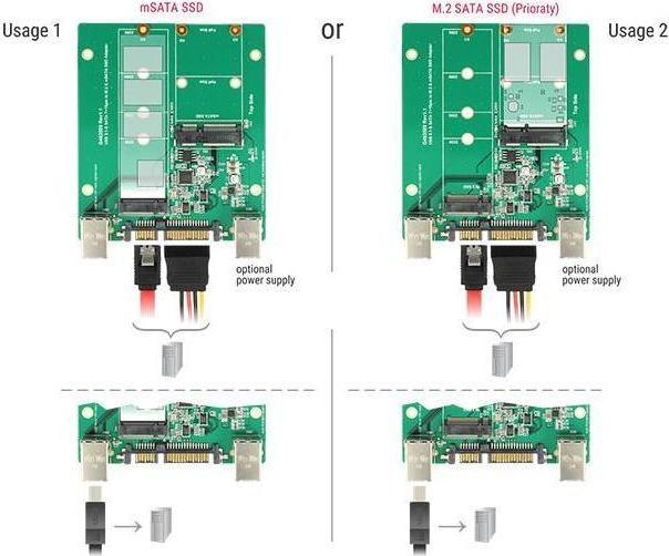Image du produit Delock Convertisseur USB 3.1 Gen 2 USB-B / SATA 22 Pin > M.2 / mSATA