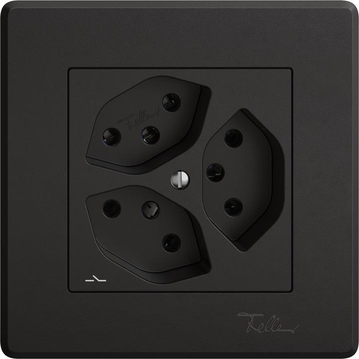 Produktbild Feller EDIZIO Liv UP-Steckdose 3xT13 (1x getrennt) sw