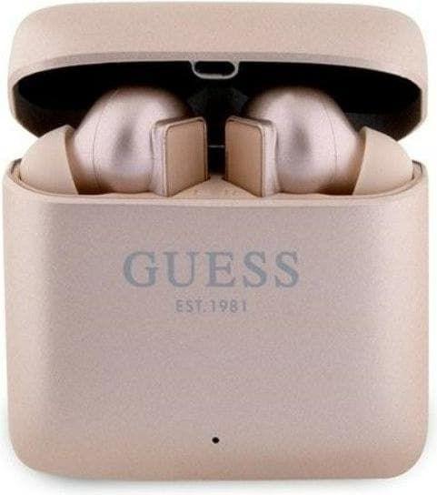 Produktbild Guess słuchawki Bluetooth GUTWSSU20ALEGP TWS + stacja dokująca różowo złoty/rose gold Printed Logo (5 h, Kabellos)