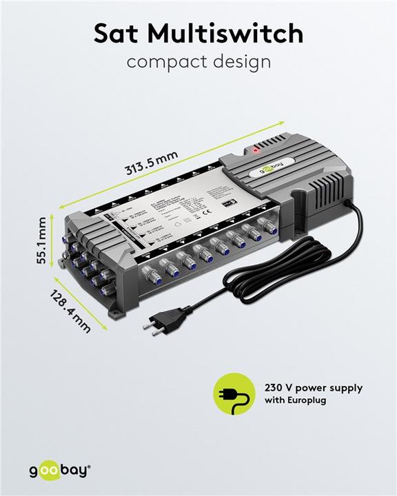 Image du produit Goobay Commutateur multiple satellite 9 entrées/16 sorties (Multi commutateur)