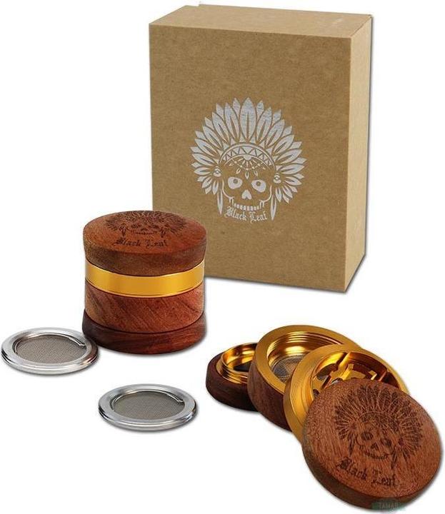 Actual product image Black Leaf Wood-aluminium grinder Indian