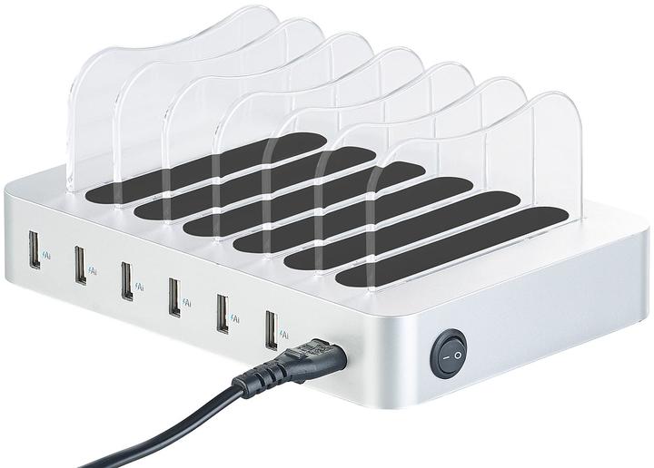 Image du produit Revolt Station de charge USB à 6 ports avec séparateurs amovibles (50 W)