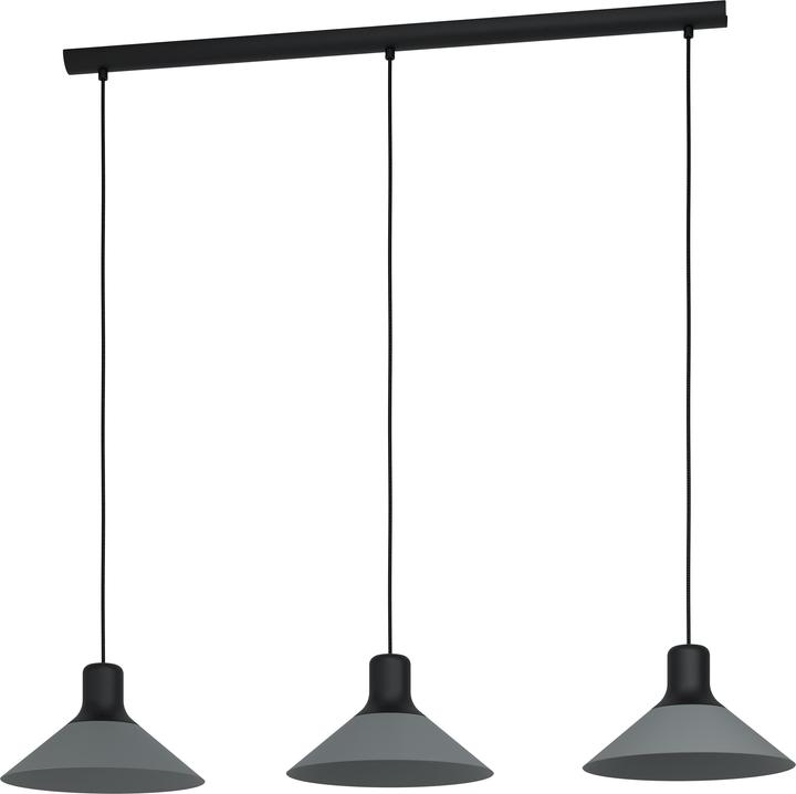 Produktbild EGLO Pendelleuchte ABREOSA 3x E27 Schwarz/Grau (E27, 0 lm)