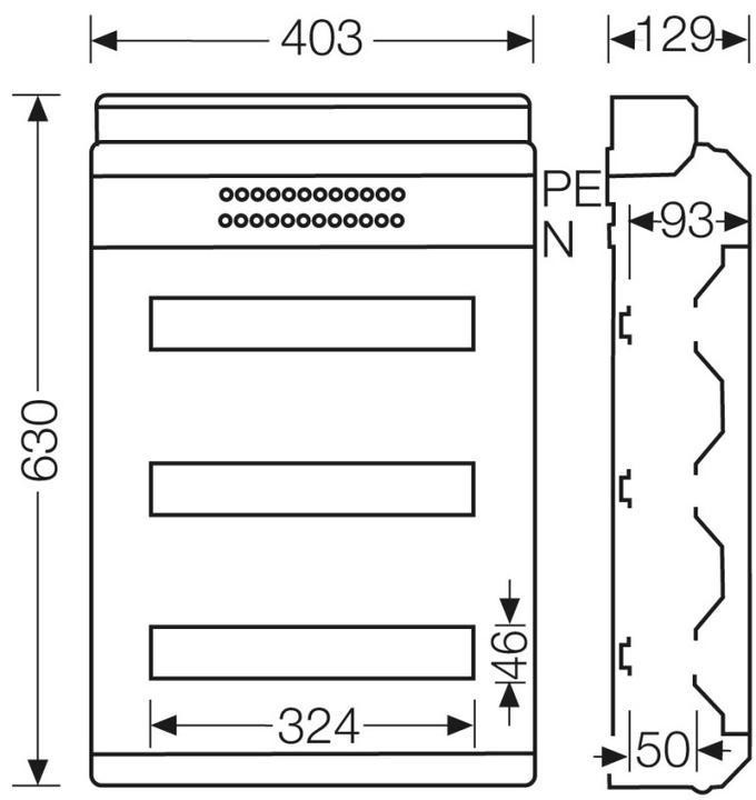 Produktbild Hensel HEN KV 9354 M KV 90-AutomatengehÃ¤use KV 9354 M 54 Teilungsei