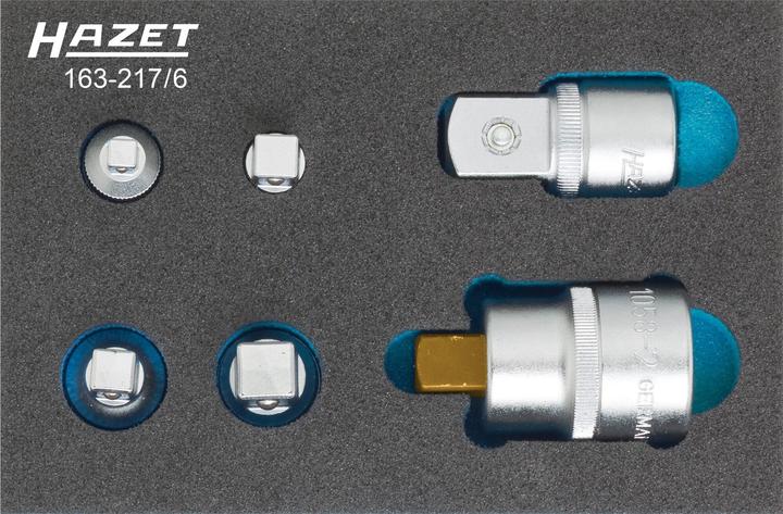Immagine prodotto HAZET Serie di adattatori 163-217/6 ∙ Attacco quadro, cavo, 6,3 mm (1/4 di pollice), Attacco quadro…