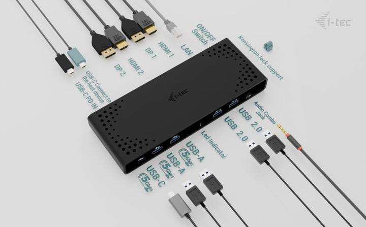 Productafbeelding i-tec Universele dubbele 4K (USB-C, 11 Havens)