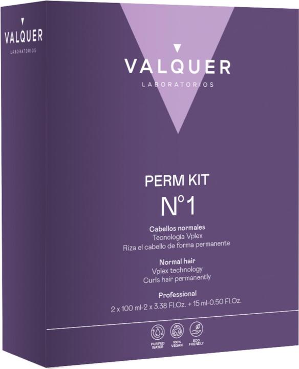 Actual product image Valquer Permanent Kit No. 1 Normal with VPlex Technology High Quality Product 210ml (Hair care set)