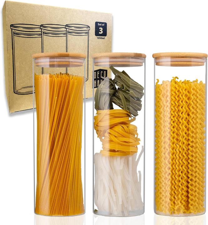 Deco haus 3-teiliges Spaghetti Vorratsglas-Set (1950 ml) (1.95 l)