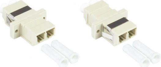 Produktbild Good Connections LWL Duplex Kupplung, LC (UPC) an LC (UPC), OM2, Multimode, Kunststoffgehäuse mit Flansch, Keramikhül (CAT7, 20 m)