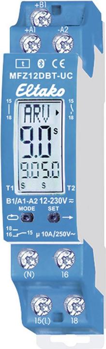 Produktbild Eltako Digital einstellbares Multifunktions-Zeitrelais mit Display und Bluetooth, 1 Wechsler 10A