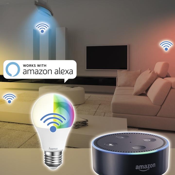 Produktbild Hama WiFi-LED-Lampe RGB (E27, 10 W, 806 lm, 1 x, G)