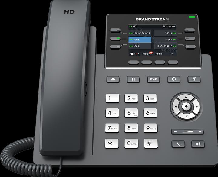 Actual product image Grandstream GRP2613, 3 SIP accounts, 6 multifunction keys, TFT LCD, 2x RJ-9, 2x RJ-45, QoS.