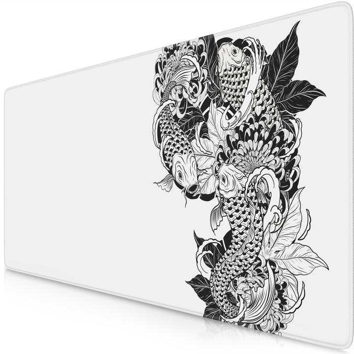 Titanwolf Gaming mouse pad, 900 x 400mm XXL speed gaming mouse mat, mouse pad extra large surface, Koi Tattoo (XXL)