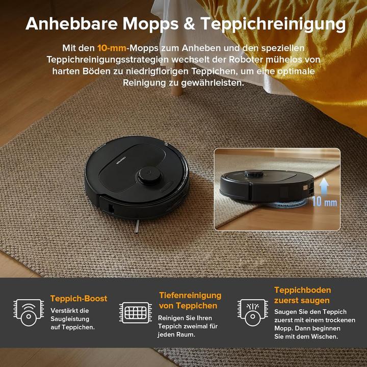 Produktbild Roborock QV 35A Saugroboter mit Wischfunktion&Hebarem Wischmopp,All-in-One Dock,Anti-Tangle,8000Pa
