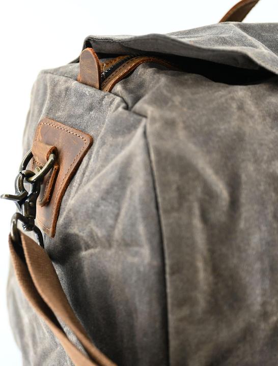 Actual product image Army Shop #7 Weekender made from waxed army tent fabric