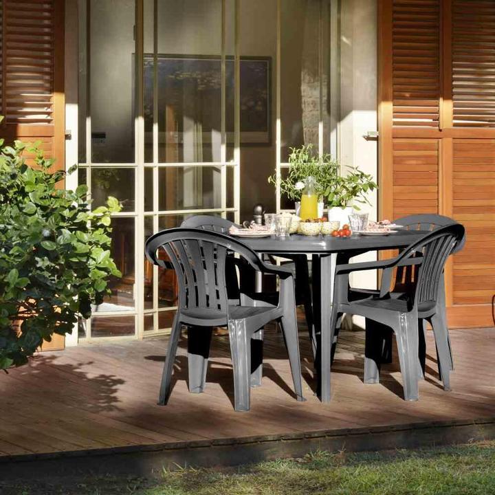 Produktbild Allibert Stapelsessel Cuba Fresh, 56x58x79 cm, Gestell und Flächen aus Kunststoff in graphit, aus 100% rec...