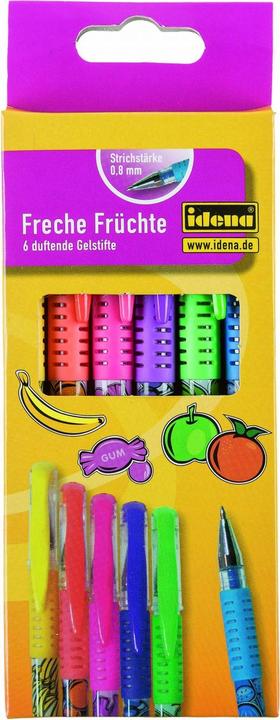 Idena Gel Pens Cheeky Fruits Scented 6pcs (Multicoloured, 6 x)