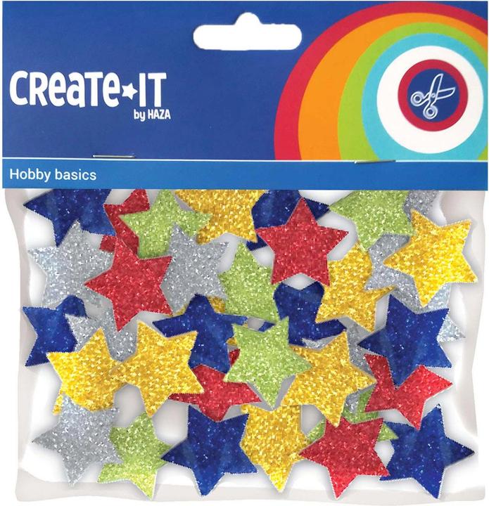 Actual product image Haza Witbaard Foam sticker stars glitter, 54st.