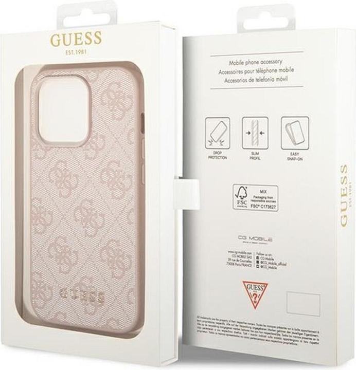 Produktbild Guess GUHCP14LG4GFPI iPhone 14 Pro 6,1" różowy/pink hard case 4G Metal Gold Logo (Apple iPhone 14 Pro)
