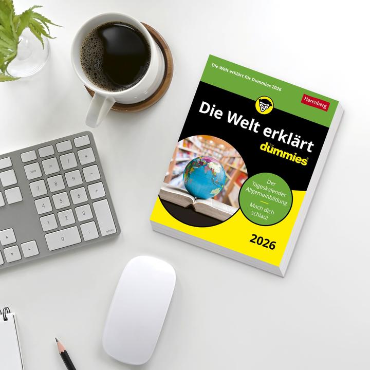 Actual product image Harenberg Die Welt erklärt für Dummies Tagesabreisskalender 2026 (Hardcover, German)