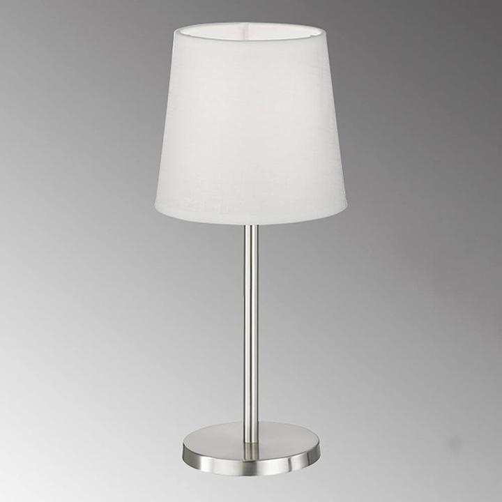 Produktbild FHL easy FHL Eve Tischlampe, Tischleuchte E14 Leinen-Stoffschirm weiss nickel