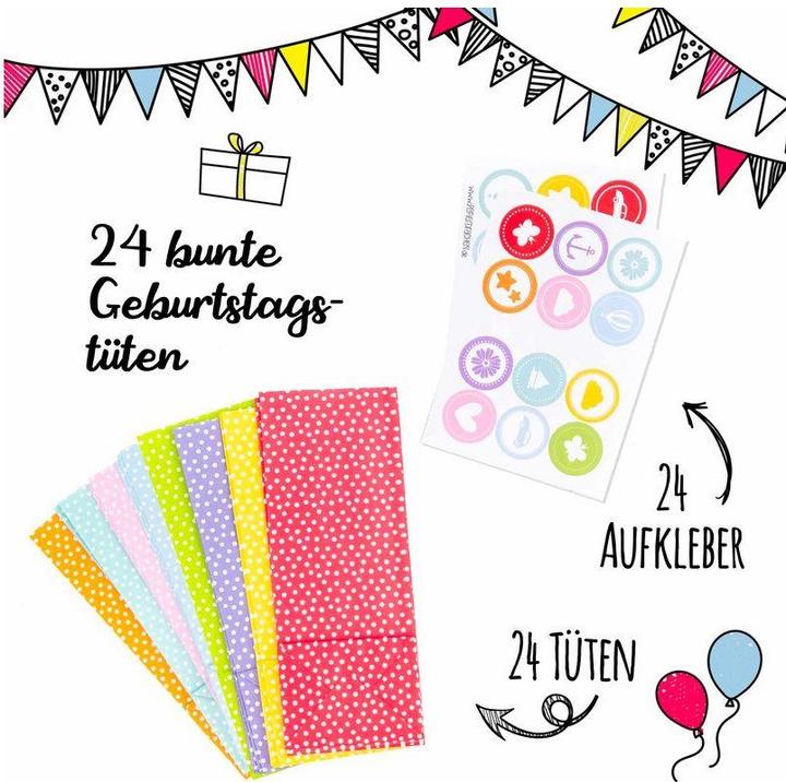 Actual product image Papierdrachen 24 party bags (Gift bag, 24 x)