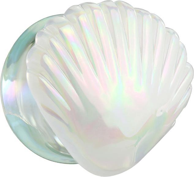 Star Piercing Flared Plug irisierend weiss Muschel aus Glas (ohne Messing, Glas)