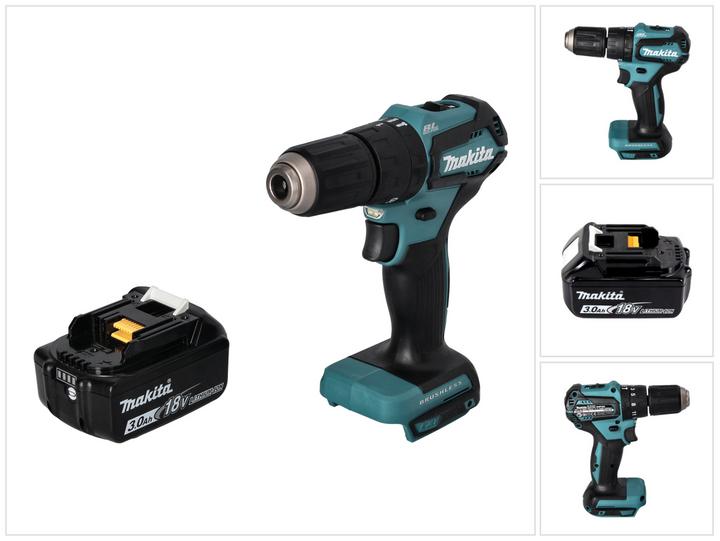 Produktbild Makita DHP 483 F1 Akku Schlagbohrschrauber 18 V 40 Nm Brushless + 1x Akku 3,0 Ah - ohne Ladegerät (Akkubetrieb)