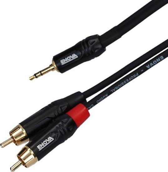 Image du produit Enova Câble jack/cinch 3,5mm RCA, rouge/noir, 5m (5 m, Jack 3,5 mm (AUX))