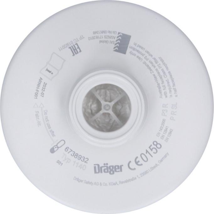 Actual product image Dräger Particle filter Rd40 1140 P3 (incinerable) (P3, 1 x)