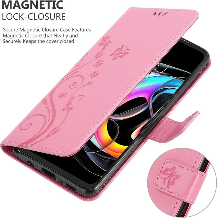 Actual product image Cadorabo Flower Book Case for Motorola EDGE 20 LITE / FUSION (Motorola Edge 20 Lite, Motorola Edge 20 Fusion)