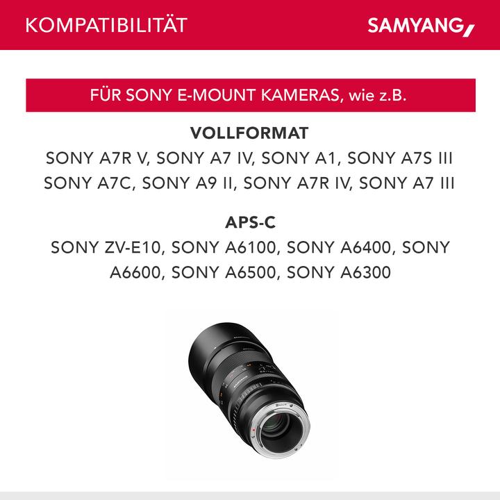 Actual product image Samyang 100mm f/2.8 ED UMC, Sony E (Sony E, full size, APS-C / DX)