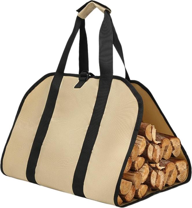 Produktbild Hermex Brennholztasche Brennholz-Tragehilfe Holztragetasche Kamintasche (46 x 95 cm)