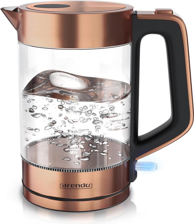 Immagine prodotto Arendo Bollitore in vetro massiccio in acciaio inox, rame (1.70 l)