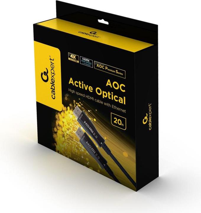 Image du produit Gembird CCBP-HDMI-AOC-20M Câble HDMI HDMI type A (standard) Noir (20 m, HDMI)