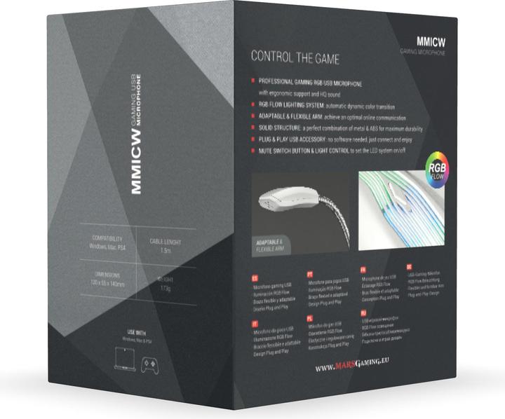 Produktbild Mars Gaming Microphone Sur Pied Mmic RGB (Blanc)