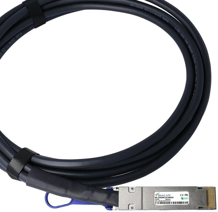 Actual product image BlueLAN Cisco QDD-400-CU2M compatible DAC QSFP-DD BL292901X2M26