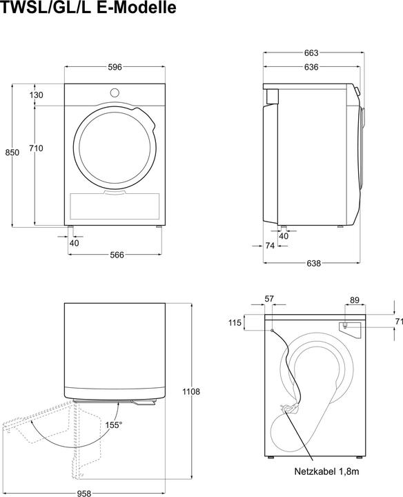 Actual product image Electrolux TWGL3E500 (8 kg, Changeable, Left)