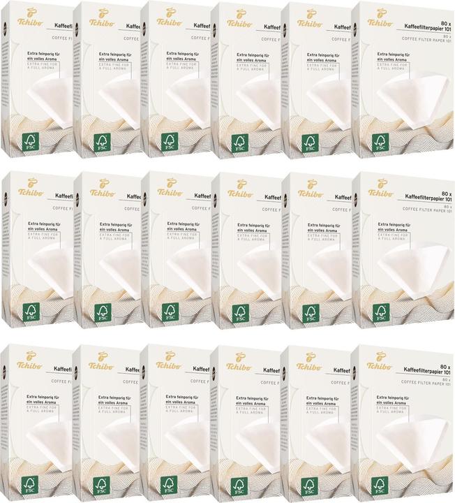 Tchibo Kaffeefilter Grösse 101 Grosspackung 1440 Stück, 18x80 Filtertüten, weiss
