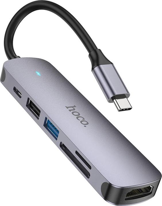 Actual product image Hoco HB28 Multi Hub (USB-C, 6 Ports)