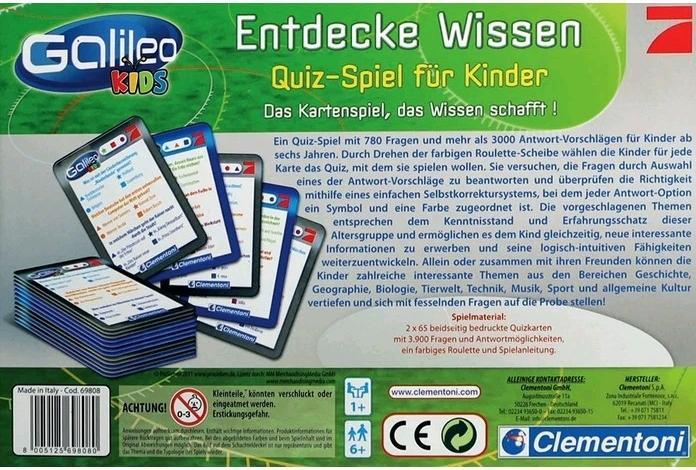Produktbild Clementoni Galileo: Entdecke Wissen Quiz-Spiel für Kinder (Deutsch)
