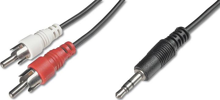 Produktbild Digitus ASSMANN Audio Adapterkabel stereo 3.5mm - 2x RCA 1,50m CCS 2x0.10/10 geschirmt M/M schwarz (1.50 m, Cinch, 3.5mm Klinke (AUX))