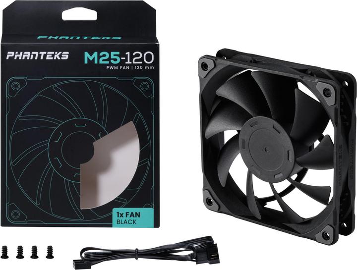 Actual product image Phanteks M25 PWM fan - 120mm, black (120 mm, 1 x)