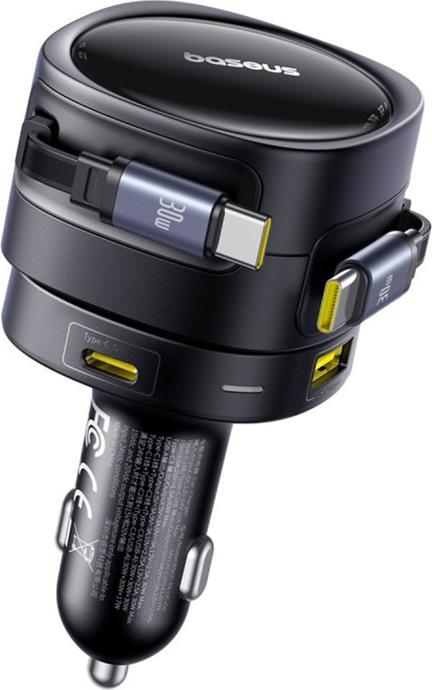 Produktbild Baseus Enjoyment Max Car Charger C+C Cables & U+C Ports 90W Cosmic Black