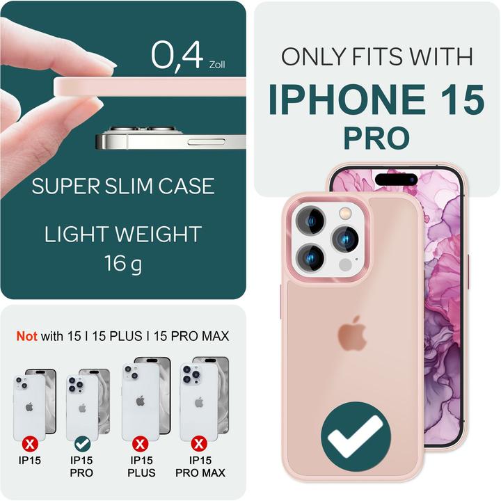 Image du produit Nalia Étui hybride Matt Transparent Frosted (Apple iPhone 15 Pro)