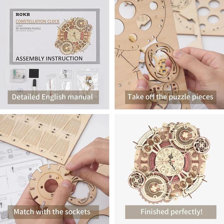 Produktbild Robotime Sternzeichen Wanduhr (168 Teile)