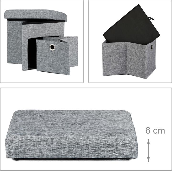 Actual product image Relaxdays Folding Storage Ottoman