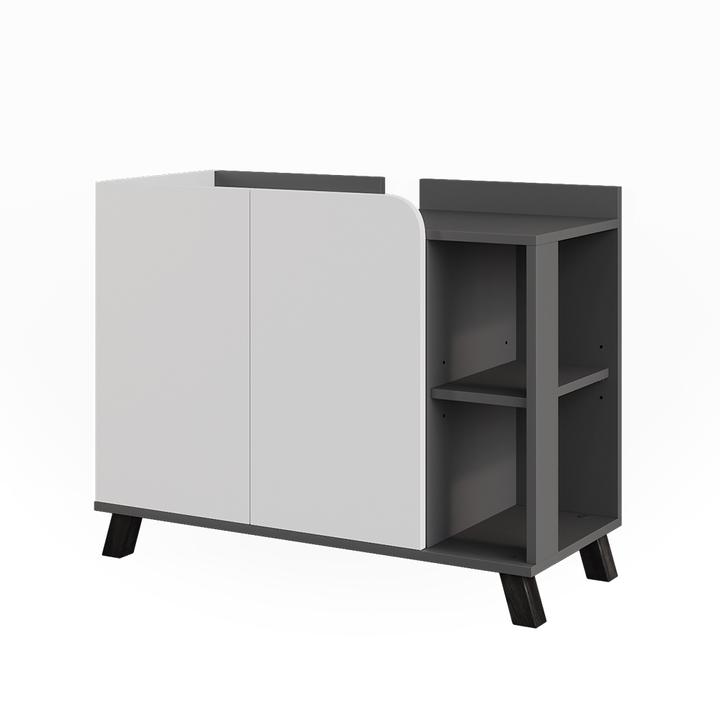 Immagine prodotto Vichy Waschbeckenunterschrank Karen, Anthrazit/Weiss, 80 x 65 cm mit 2 Türen