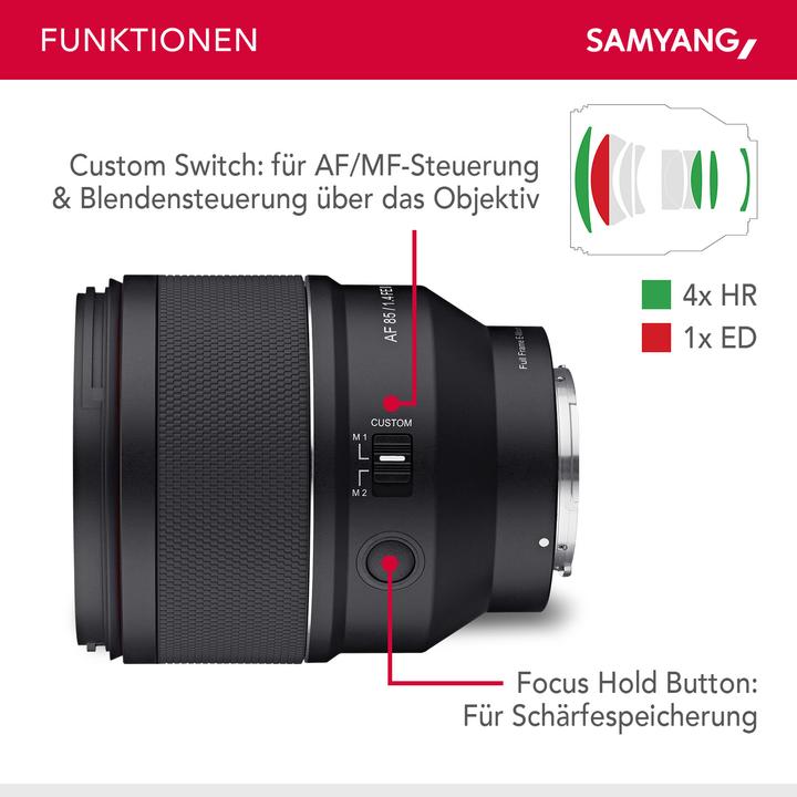 Produktbild Samyang AF 85mm f/1.4 FE II Sony E (Sony E, Vollformat)